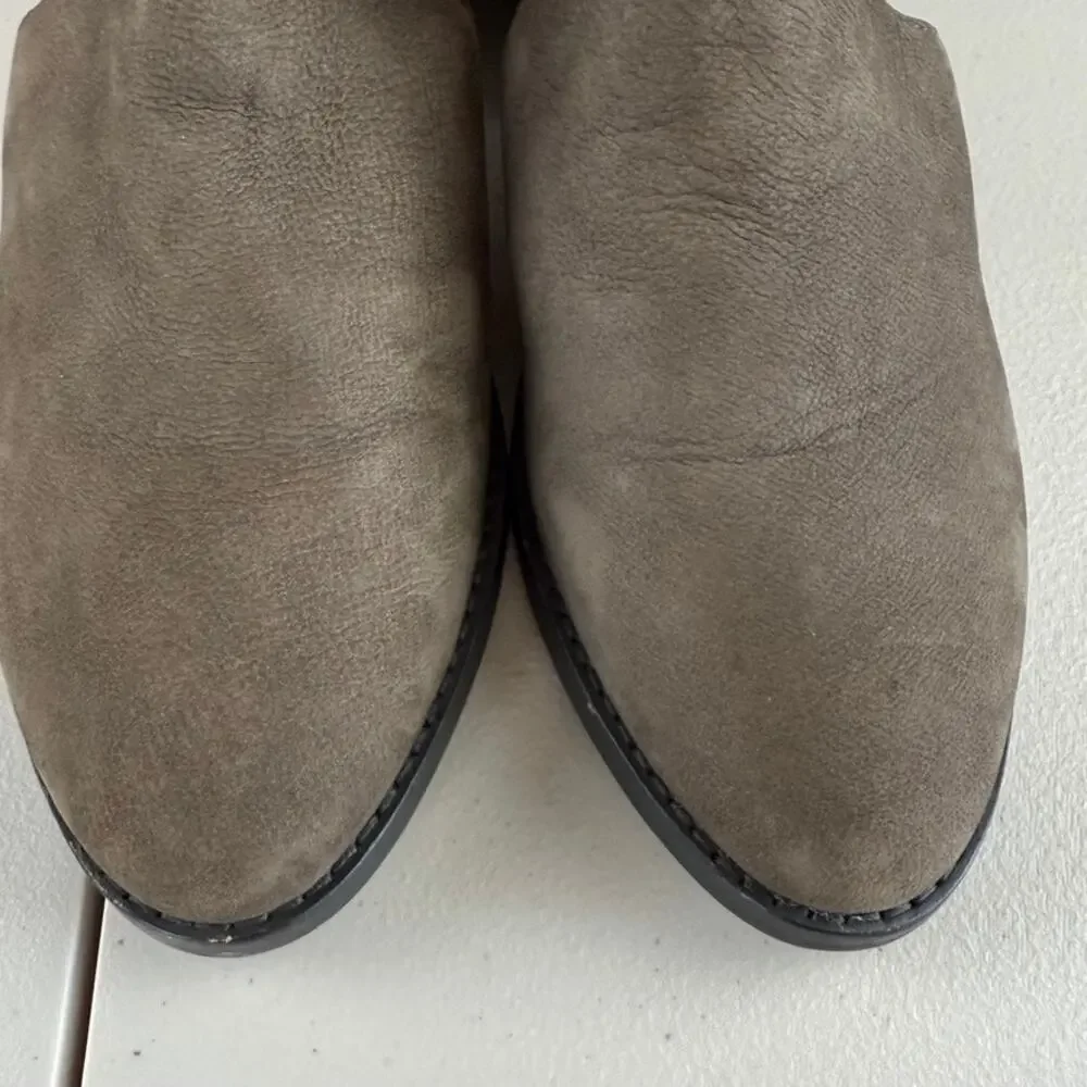 Eileen Fisher Taupe Vanda Pebble Leather Zip Back Pointed Bootie Sz 7 MSRP $240